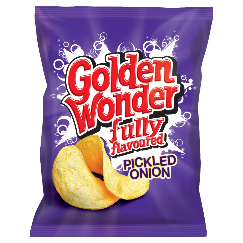 Golden Wonder Pickled Onion Crisps 32.5g Single Packet