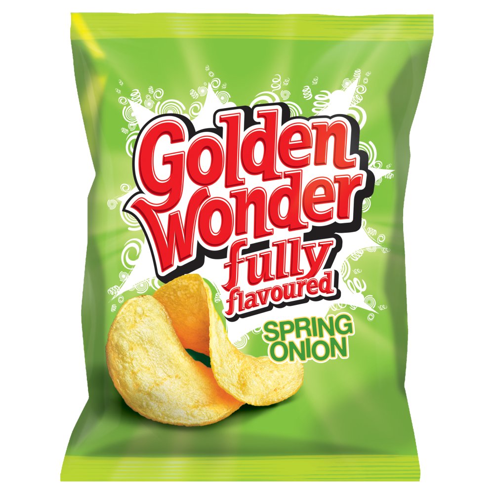 Golden Wonder Spring Onion Crisps 32.5g Single Packet