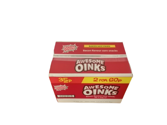 Golden Wonder Awesome Oinks Bacon Flavour Corn Snacks 22g 36 Pack