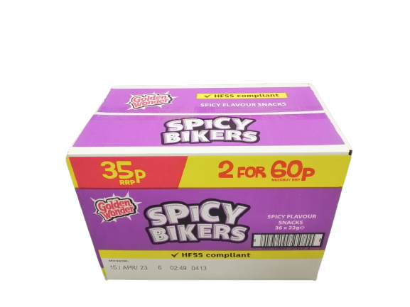 Golden Wonder Spicy Bikers Spicy Flavour Corn Snacks 22g 36 Pack