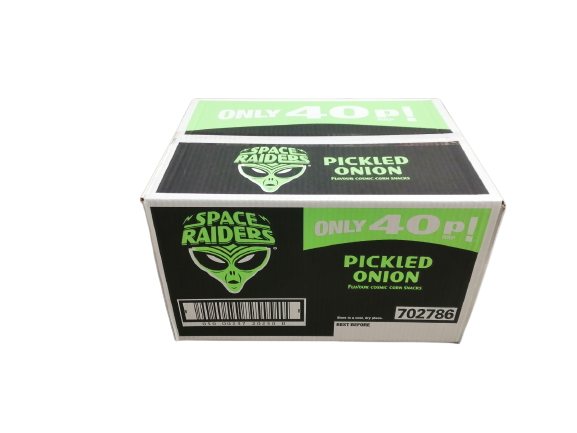 Space Raiders Pickled Onion Snacks 25g Full Box (36 Pack)
