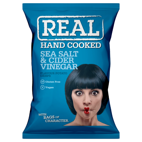 Real Hand Cooked Crisps Sea Salt & Cider Vinegar Crisps 35g Single Packet