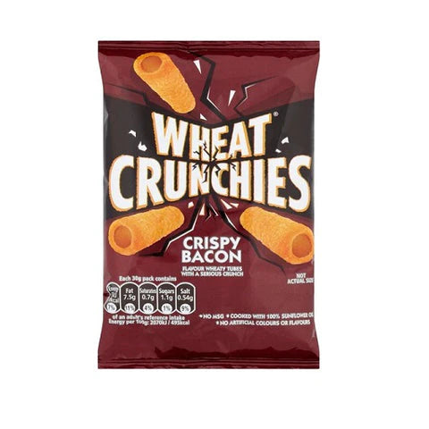 Wheat Crunchies Crispy Bacon Flavour Snacks 34g Full Box