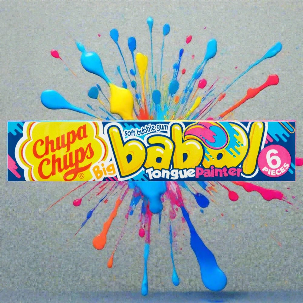 Chupa Chups Big Babol Blue Raspberry Flavour Tongue Painter Soft Bubble Gum