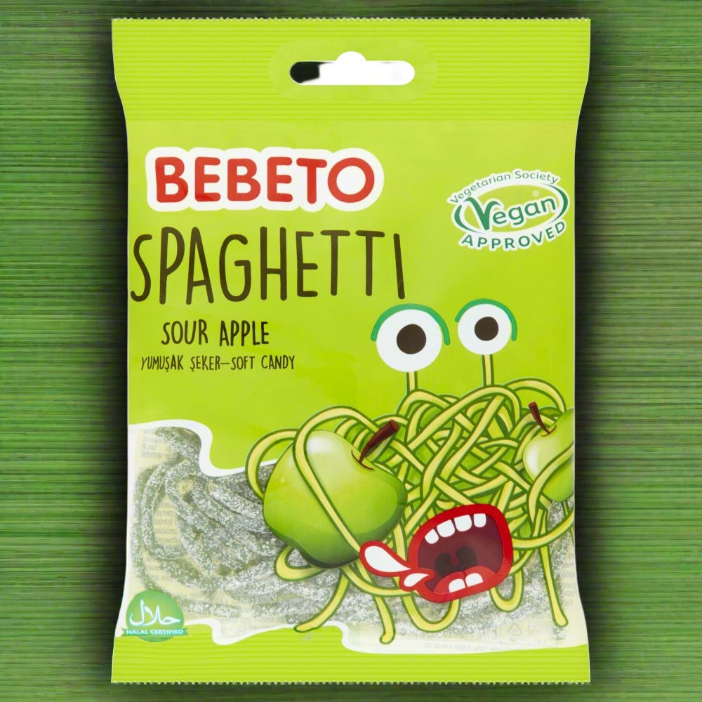 Bebeto Spaghetti Sour Apple Soft Candy 70g
