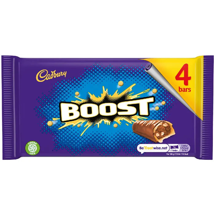 Cadbury Boost Chocolate Bar 4 Pack 126g
