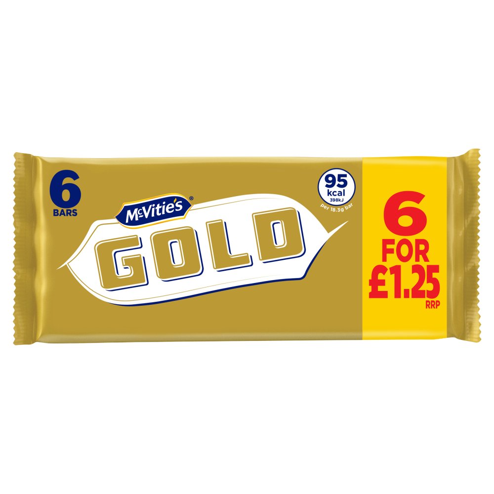 McVitie's Gold  Biscuit Bars 6 Pack 106g