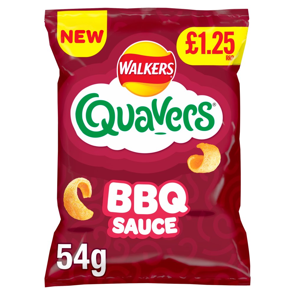 Walkers Quavers BBQ Sauce Snacks Crisps 54g