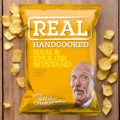 Real Hand Cooked Ham & English Mustard Flavour 35g Single Packet