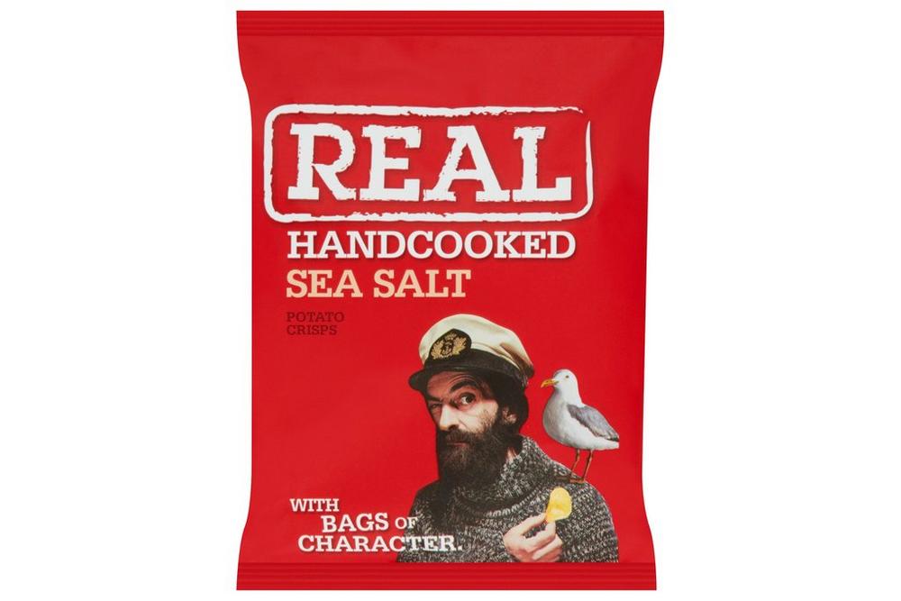 Real Hand cooked Sea Salt Crisps 35g Full Box (24 Pack)