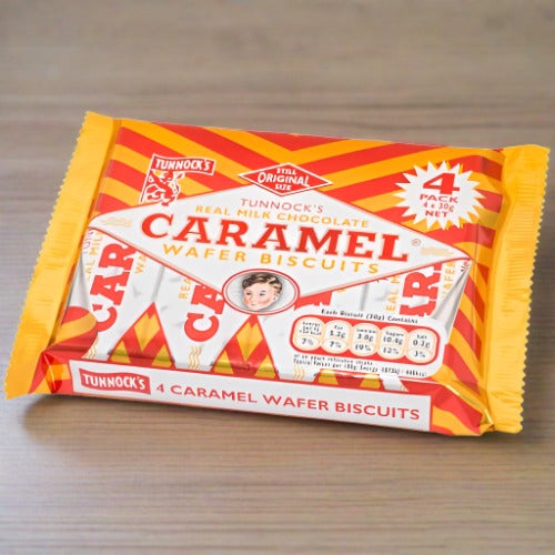 Tunnocks Milk Chocolate Caramel Wafer Bars 4 Pack